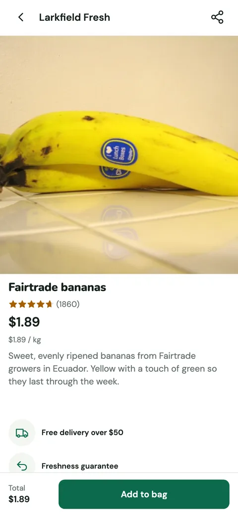 Fresh Basket theme: Product page of the Larkfield Fresh demo shop